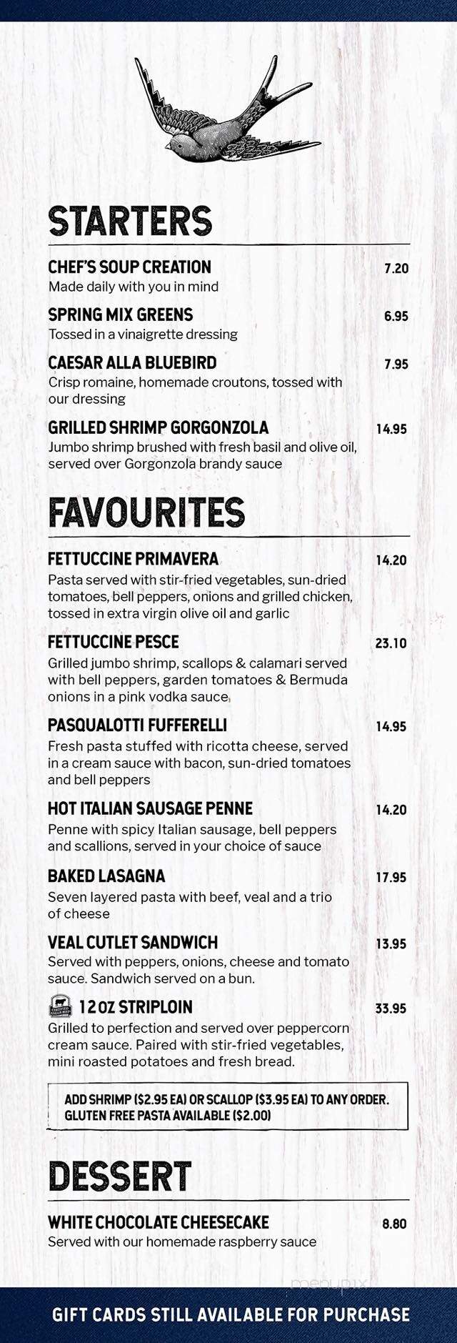 Bluebird Cafe & Grill - Orangeville, ON menu_pic