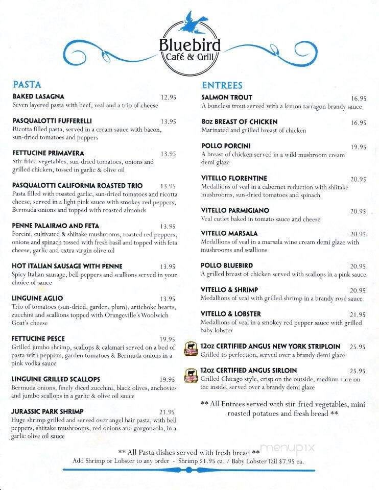 Bluebird Cafe & Grill - Orangeville, ON menu_pic