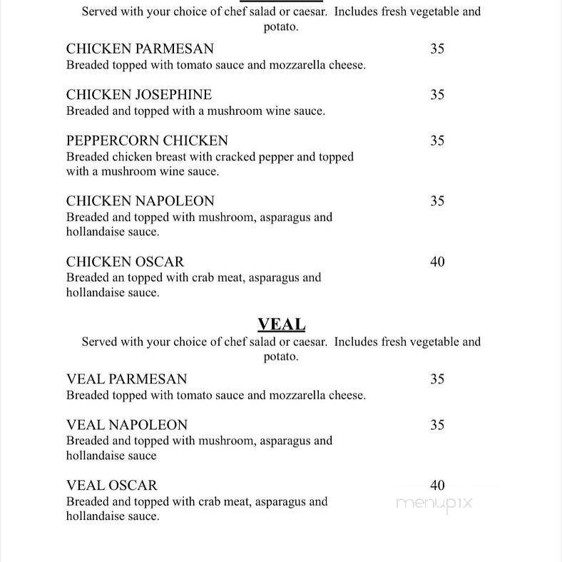 Napoleon's Steak & Seafood House - Burlington, ON menu_pic