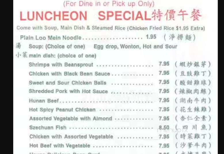 Szechuan Gourmet Restaurant - Toronto, ON menu_pic