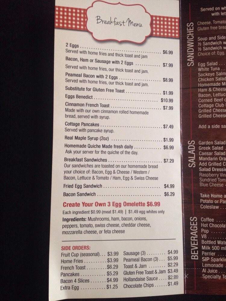 The Maid's Cottage - Newmarket, ON menu_pic