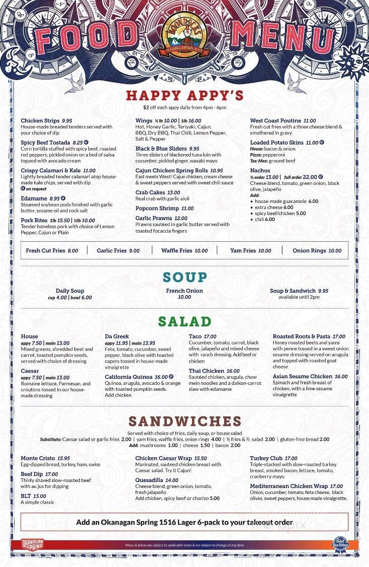 Boondock's Cafe - Sidney, BC menu_pic
