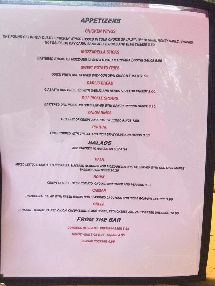 The Hook & Ladder - Bala, ON menu_pic