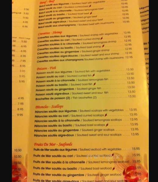 Restaurant La Perle Vietnamienne - Laval, QC menu_pic