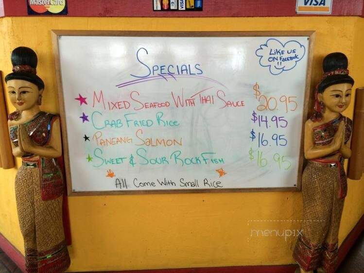 Thaidal Zone Restaurant - Powell River, BC menu_pic