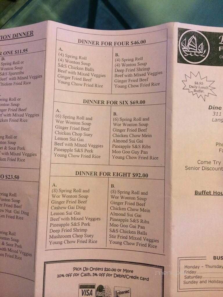 B & T Restaurant - Langdon, AB menu_pic