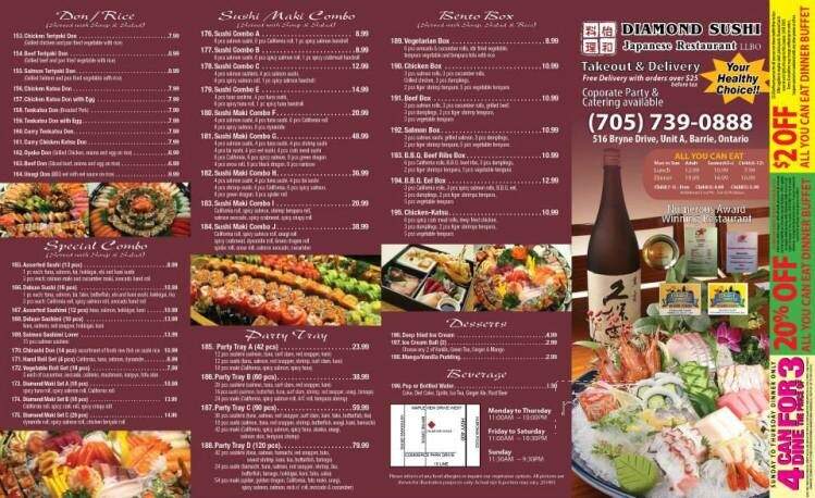 Diamond Sushi - Barrie, ON menu_pic