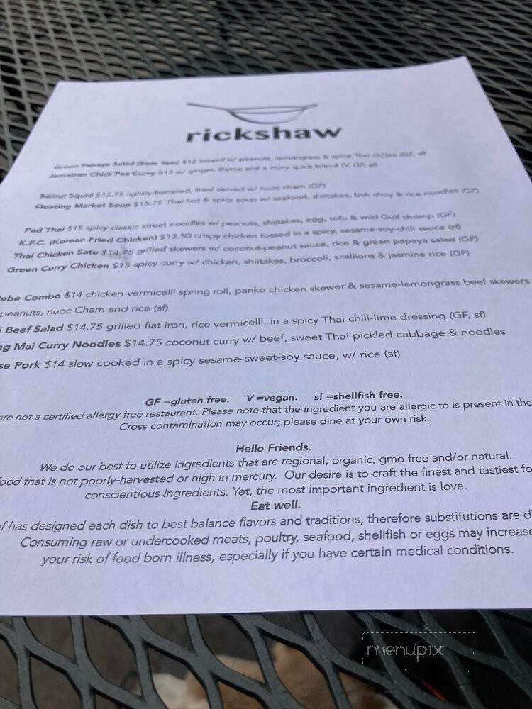 Rickshaw - Ketchum, ID menu_pic