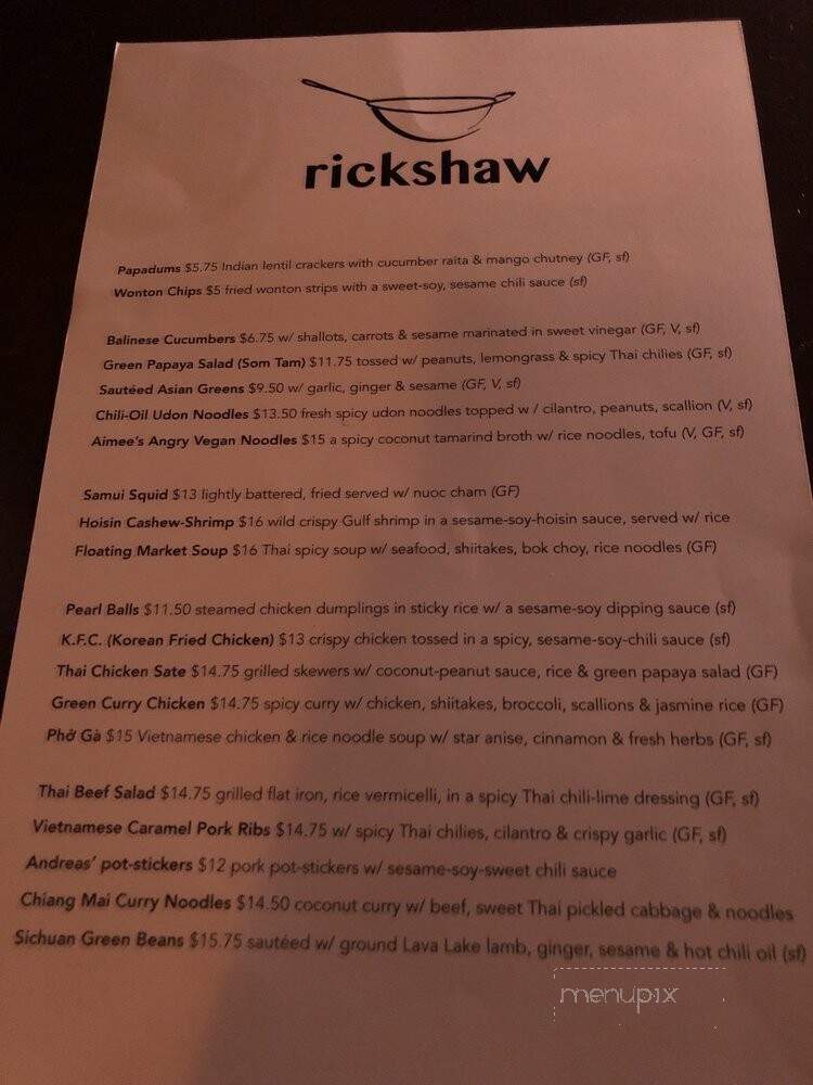 Rickshaw - Ketchum, ID menu_pic