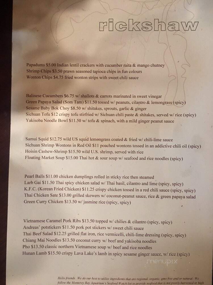 Rickshaw - Ketchum, ID menu_pic