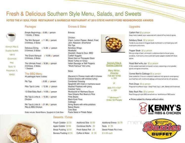 Dusties Southern Style Buffet - Matteson, IL menu_pic