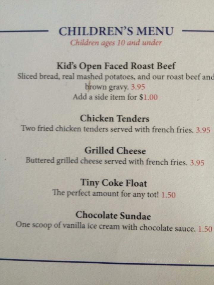 Back Home Restaurant - Elizabethtown, KY menu_pic