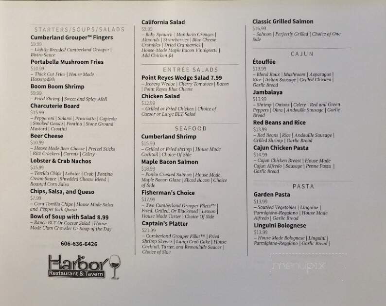 Harbor Restaurant - Nancy, KY menu_pic