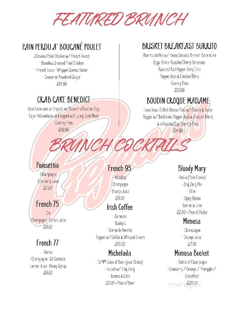 Prejean's Restaurant - Lafayette, LA menu_pic
