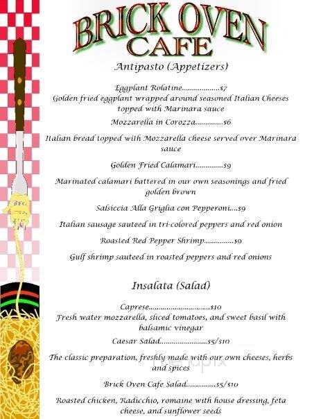 Brick Oven Cafe - Kenner, LA menu_pic