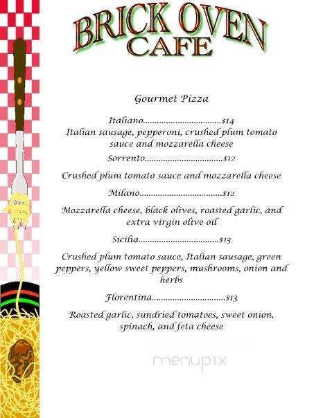 Brick Oven Cafe - Kenner, LA menu_pic