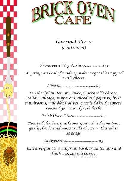 Brick Oven Cafe - Kenner, LA menu_pic