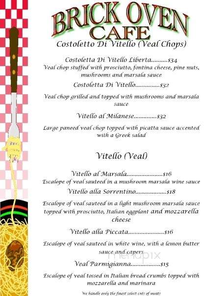 Brick Oven Cafe - Kenner, LA menu_pic