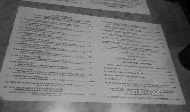 Yo-Mama's Bar & Grill - New Orleans, LA menu_pic