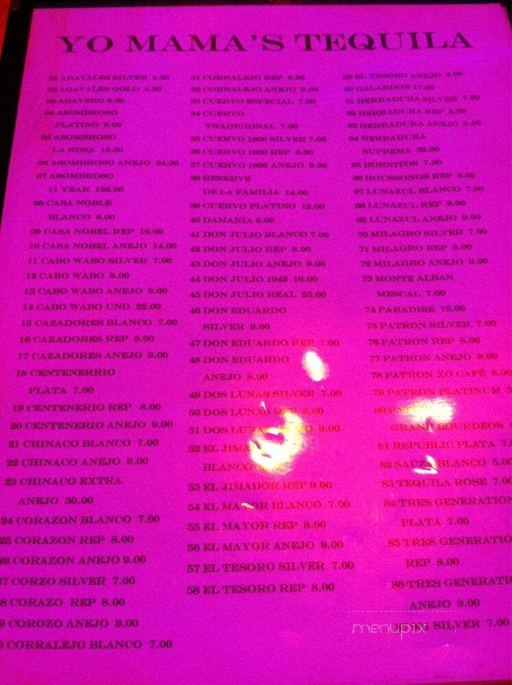 Yo-Mama's Bar & Grill - New Orleans, LA menu_pic