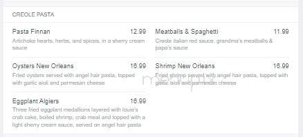 Louie & The Red Head Lady - Mandeville, LA menu_pic