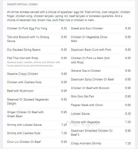 Golden Abacus Restaurant - Norwood, MA menu_pic
