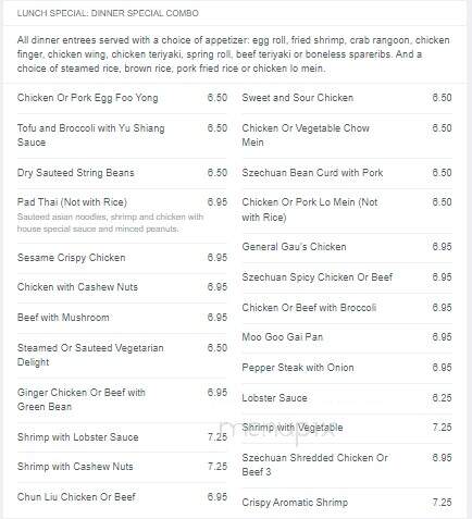 Golden Abacus Restaurant - Norwood, MA menu_pic