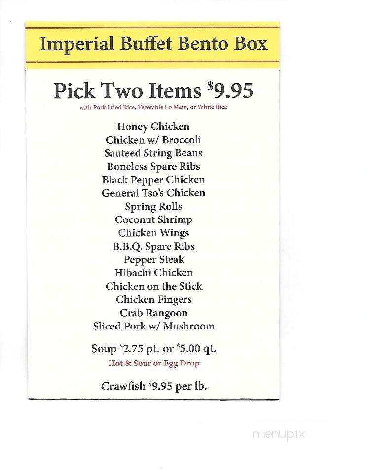 Imperial Buffet - Shrewsbury, MA menu_pic