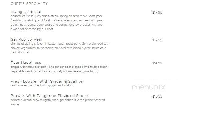 Tsang's Village Cafe - Hanover, MA menu_pic