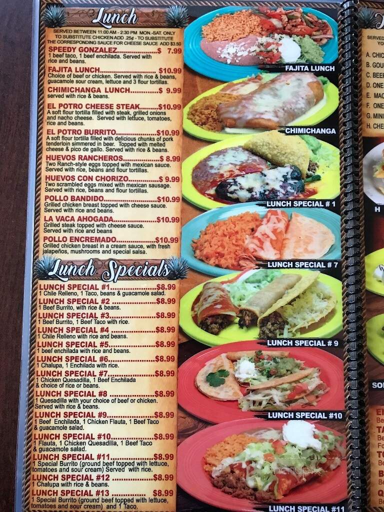 El Potro - Grand Rapids, MN menu_pic
