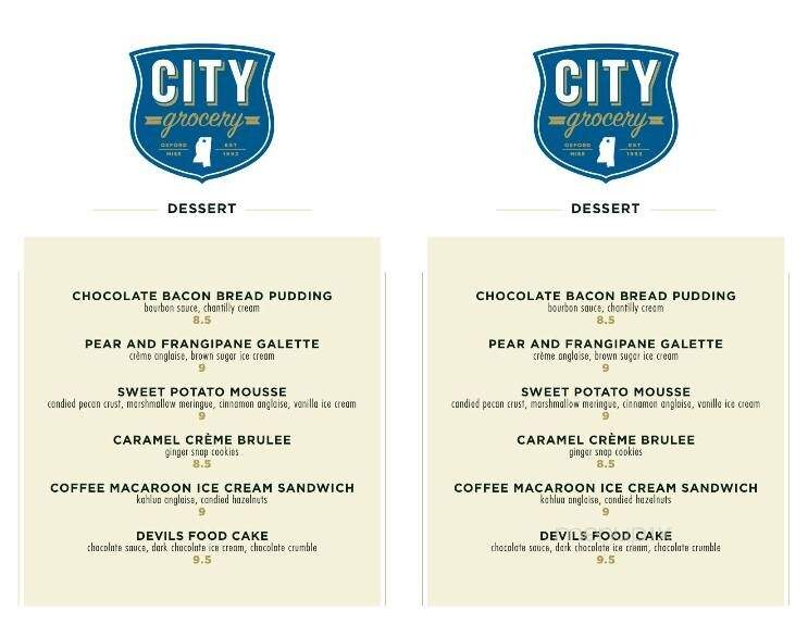 City Grocery - Oxford, MS menu_pic