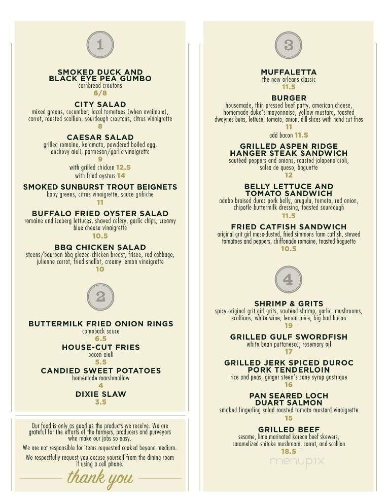 City Grocery - Oxford, MS menu_pic