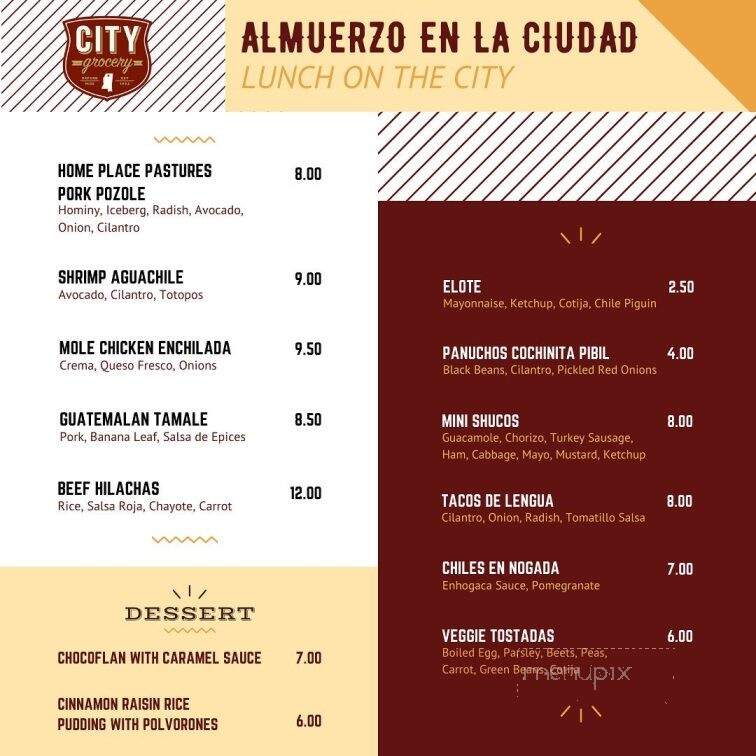 City Grocery - Oxford, MS menu_pic