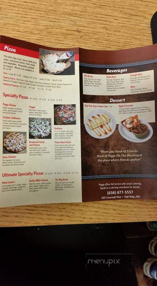 Peggs Restaurant On The Blvd - High Ridge, MO menu_pic
