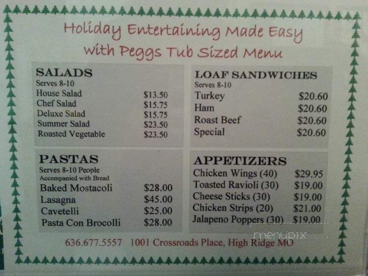 Peggs Restaurant On The Blvd - High Ridge, MO menu_pic