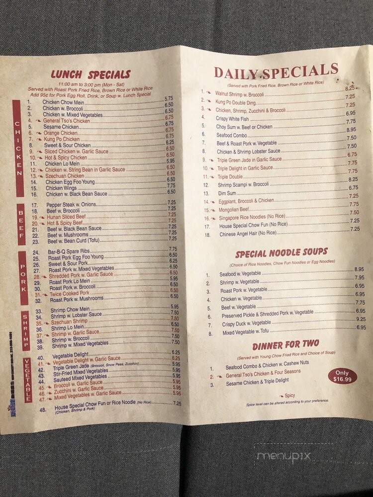Chan's Peking Restaurant - Poughkeepsie, NY menu_pic