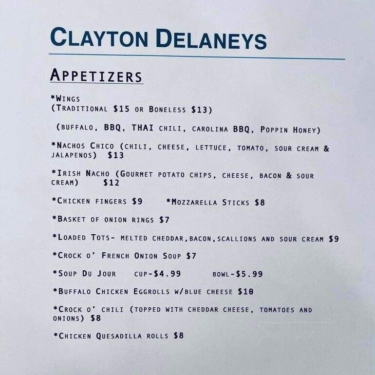 Clayton Delaney's Dining Sln - Chester, NY