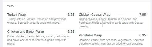 Van Auken's Inne - Thendara, NY menu_pic