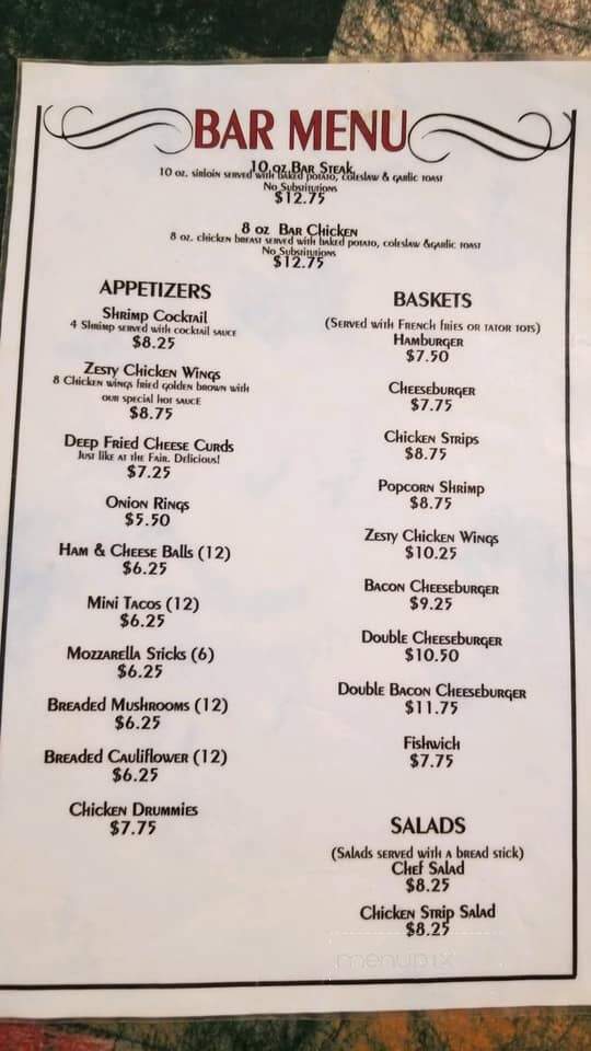 Norway House Motel & Restaurant - Bottineau, ND menu_pic