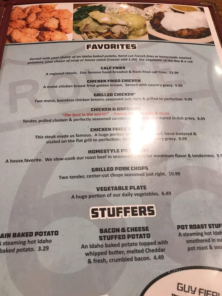 Clanton's Cafe - Vinita, OK menu_pic