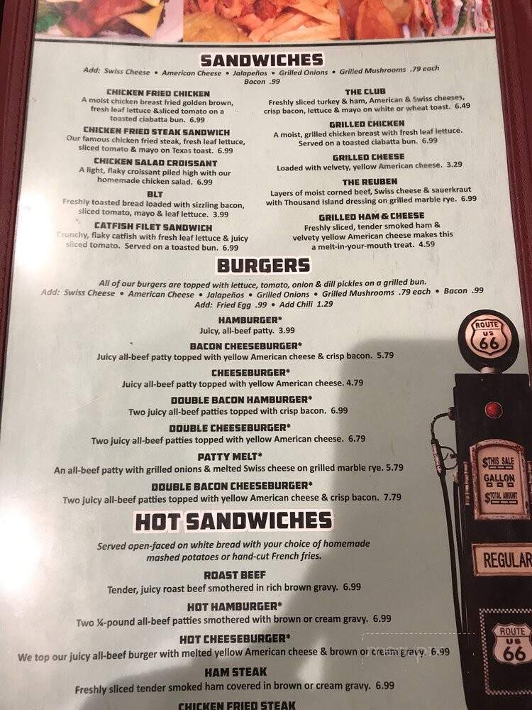 Clanton's Cafe - Vinita, OK menu_pic