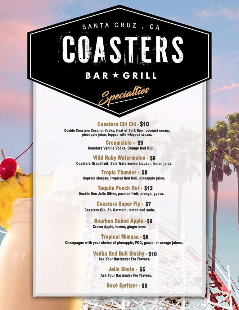 Coasters Bar & Grill - Santee, SC menu_pic