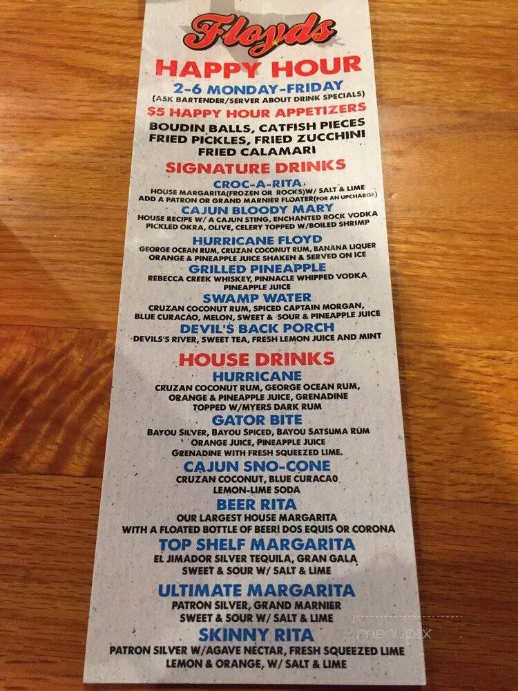 Floyd's Cajun Seafood's - Beaumont, TX menu_pic