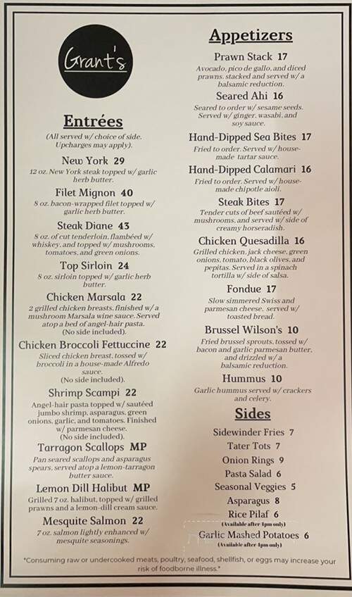 Monticello Hotel - Longview, WA menu_pic