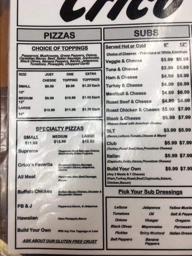 Crico's Pizza & Subs - Gulf Shores, AL