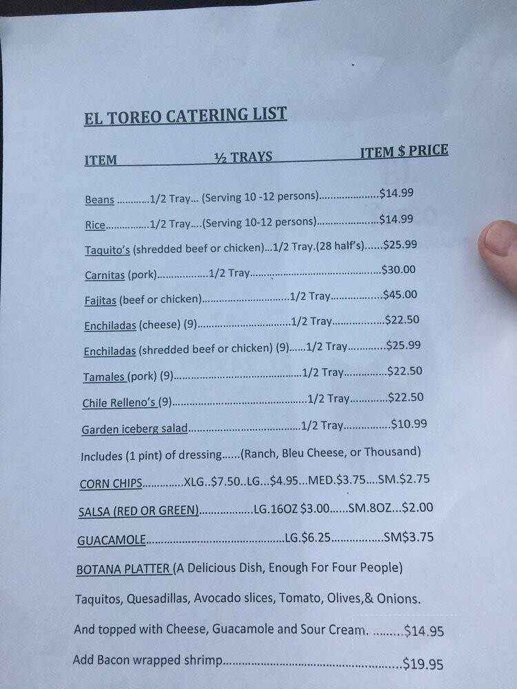 El Toreo Far West - Quartz Hill, CA menu_pic
