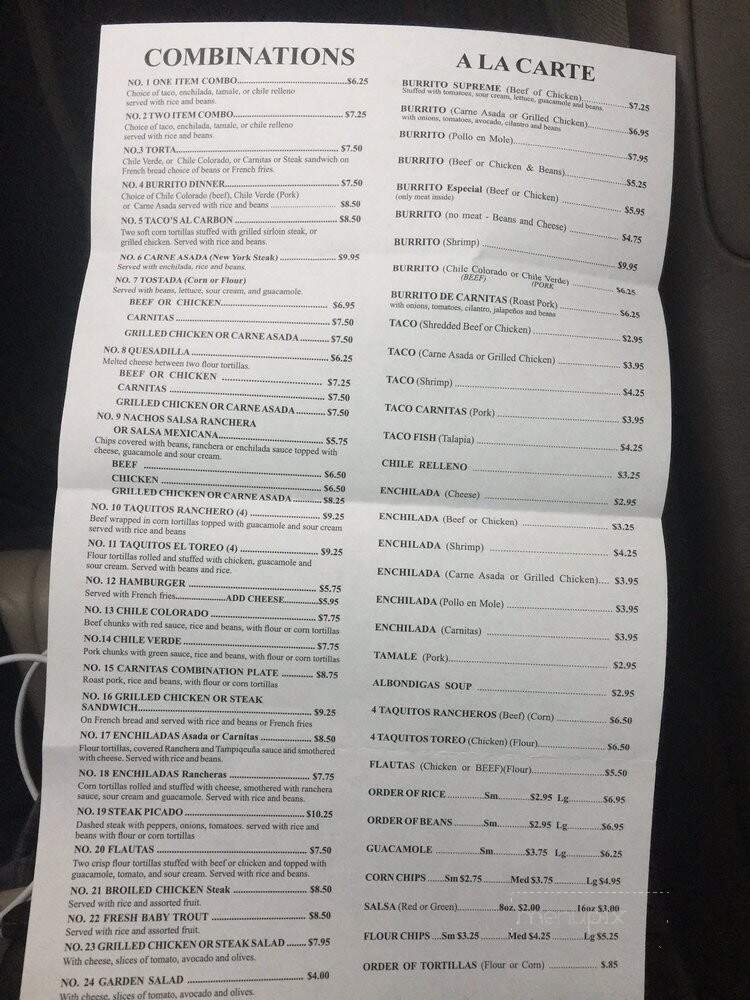 El Toreo Far West - Quartz Hill, CA menu_pic