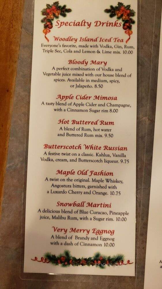 Cafe Marina & Woodley's Bar - Eureka, CA menu_pic