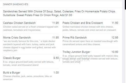 Trolley Junction Restaurant - Nevada City, CA menu_pic