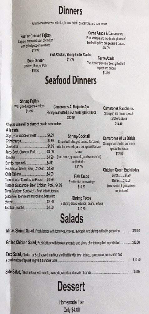 Las Minas Mexican Restaurant - Pine Grove, CA menu_pic